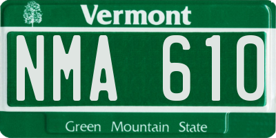 VT license plate NMA610