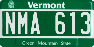 VT license plate NMA613