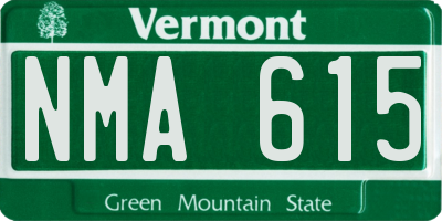 VT license plate NMA615