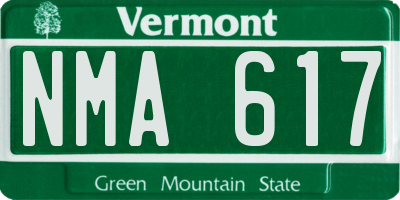 VT license plate NMA617