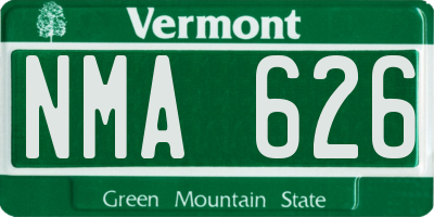 VT license plate NMA626