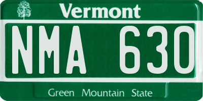 VT license plate NMA630
