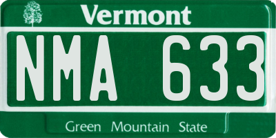VT license plate NMA633