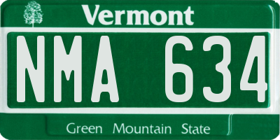 VT license plate NMA634