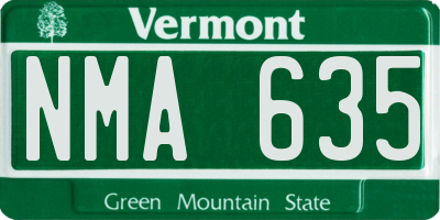 VT license plate NMA635
