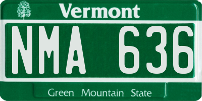 VT license plate NMA636