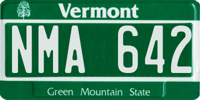 VT license plate NMA642