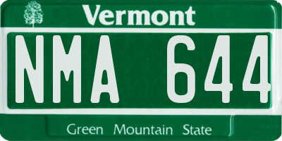 VT license plate NMA644