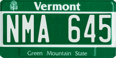 VT license plate NMA645
