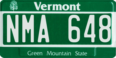 VT license plate NMA648