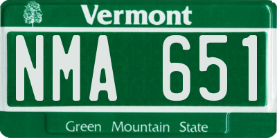 VT license plate NMA651