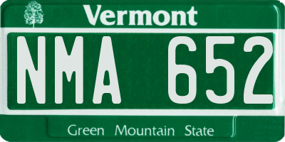 VT license plate NMA652