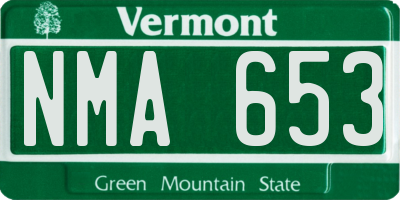VT license plate NMA653