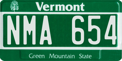 VT license plate NMA654