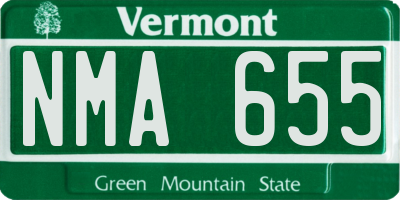 VT license plate NMA655