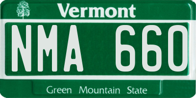 VT license plate NMA660