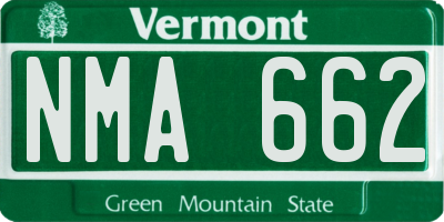 VT license plate NMA662