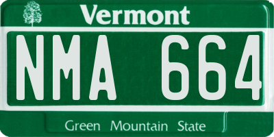 VT license plate NMA664