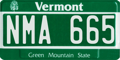 VT license plate NMA665