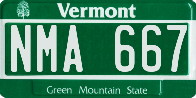 VT license plate NMA667
