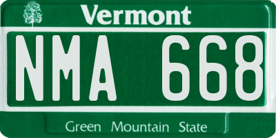 VT license plate NMA668