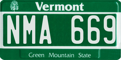 VT license plate NMA669