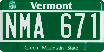 VT license plate NMA671