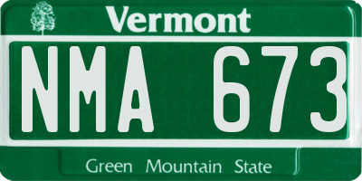 VT license plate NMA673