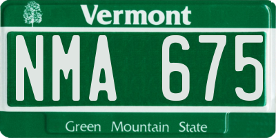 VT license plate NMA675