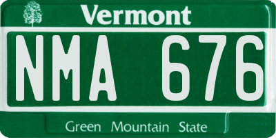 VT license plate NMA676