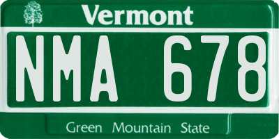 VT license plate NMA678