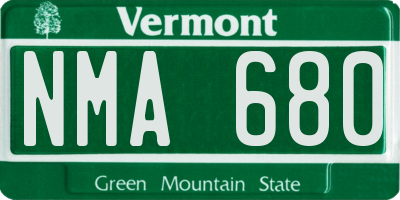 VT license plate NMA680