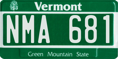 VT license plate NMA681