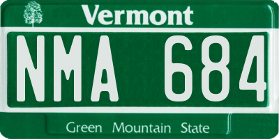 VT license plate NMA684