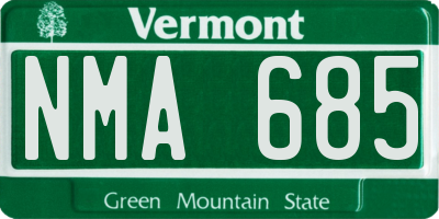 VT license plate NMA685