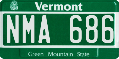 VT license plate NMA686