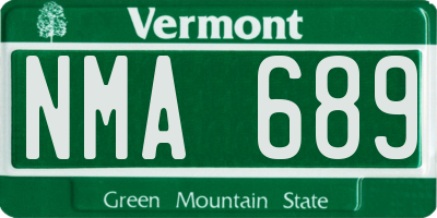 VT license plate NMA689