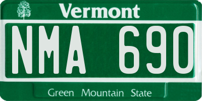 VT license plate NMA690