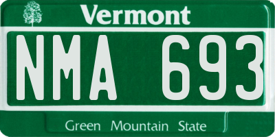 VT license plate NMA693
