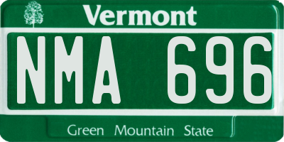 VT license plate NMA696