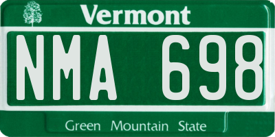 VT license plate NMA698