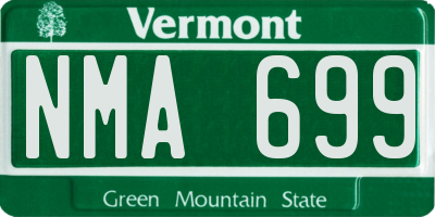 VT license plate NMA699