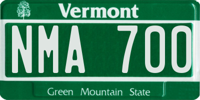 VT license plate NMA700