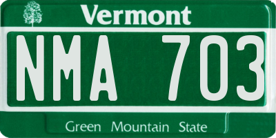 VT license plate NMA703