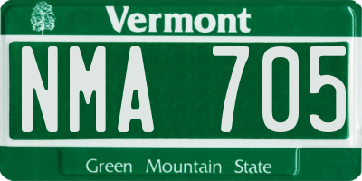 VT license plate NMA705
