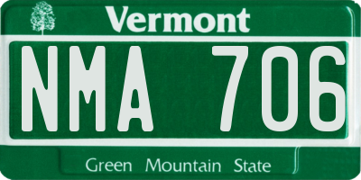 VT license plate NMA706