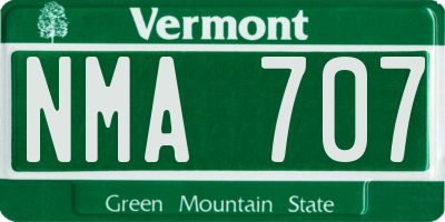 VT license plate NMA707