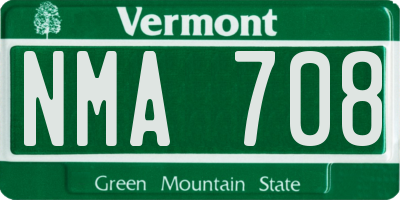 VT license plate NMA708