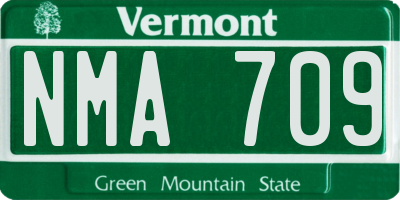 VT license plate NMA709