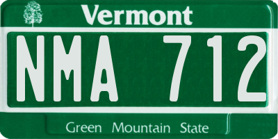 VT license plate NMA712